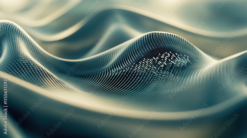 Aufkleber abstract metallic wave surface with particle detail.