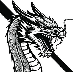 dragon snake mascot logo design concept