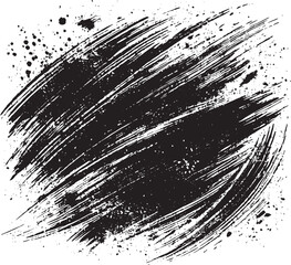 Grunge brush stroke background effect black vector illustration isolated on a white background