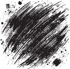 Grunge brush stroke background effect black vector illustration isolated on a white background