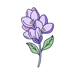 lilac flower illustration, flower vector art, flower icon - Minimalistic flat illustration of lilac flower flower, perfect for icons, logos, and floral-themed designs.

