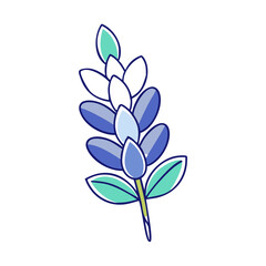 lupine flower illustration, flower vector art, flower icon - Minimalistic flat illustration of lupine flower flower, perfect for icons, logos, and floral-themed designs.

