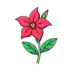 mandevilla flower illustration, flower vector art, flower icon - Minimalistic flat illustration of mandevilla flower flower, perfect for icons, logos, and floral-themed designs.

