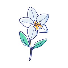 orchid flower illustration, flower vector art, flower icon - Minimalistic flat illustration of orchid flower flower, perfect for icons, logos, and floral-themed designs.


