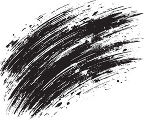 Grunge brush stroke background effect black vector illustration isolated on a white background
