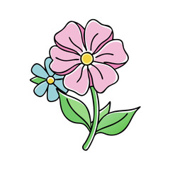 phlox flower illustration, flower vector art, flower icon - Minimalistic flat illustration of phlox flower flower, perfect for icons, logos, and floral-themed designs.

