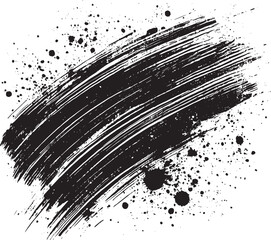 Grunge brush stroke background effect black vector illustration isolated on a white background