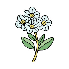 swee alyssumt flower illustration, flower vector art, flower icon - Minimalistic flat illustration of swee alyssumt flower flower, perfect for icons, logos, and floral-themed designs.


