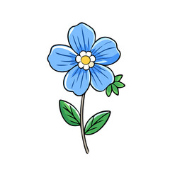 veronica speedwell flower illustration, flower vector art, flower icon - Minimalistic flat illustration of veronica speedwell flower flower, perfect for icons, logos, and floral-themed designs.

