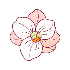 Fototapeta premium begonia flower illustration, flower vector art, flower icon - Minimalistic flat illustration of begonia flower flower, perfect for icons, logos, and floral-themed designs.