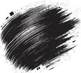 Grunge brush stroke background effect black vector illustration isolated on a white background