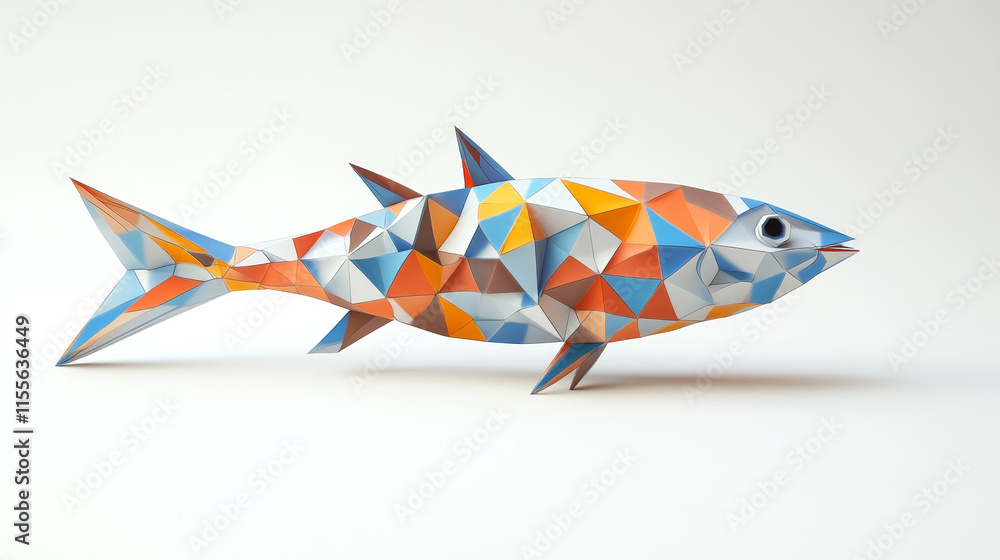 Aufkleber hologram bobber. bobber made of polygons, triangles, dots, and lines. low-poly bobber structure of c