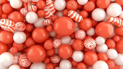 Obraz premium Abstract 3D Red and White Sphere Background