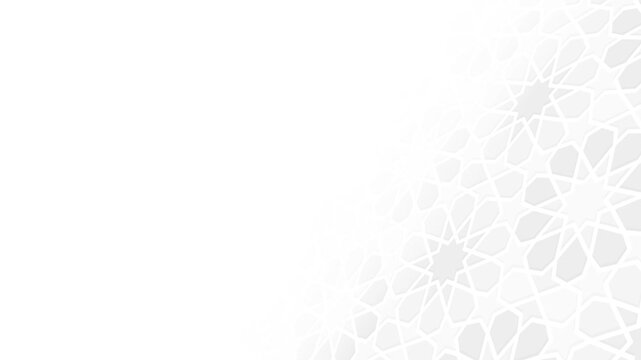 islamic ornamental arabic pattern white background loop animation video