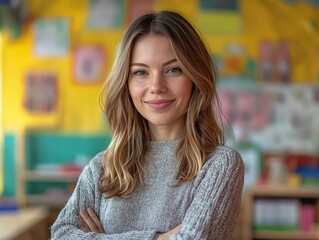 Educator is engaged in the development of children of preschool age up to 7 years of age, toddlers and already growing children