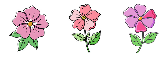 impatiens flower illustration, flower vector art, flower icon - Minimalistic flat illustration of impatiens flower flower, perfect for icons, logos, and floral-themed designs.

