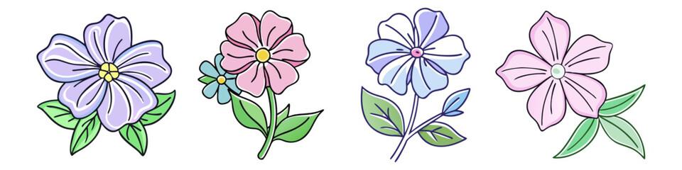 phlox flower illustration, flower vector art, flower icon - Minimalistic flat illustration of phlox flower flower, perfect for icons, logos, and floral-themed designs.

