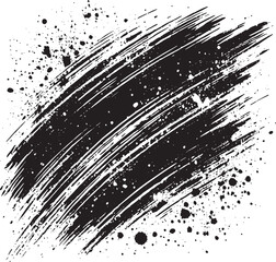 Grunge brush stroke background effect black vector illustration isolated on a white background