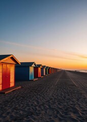 Beach Wallpaper Beach Cabins Sunset