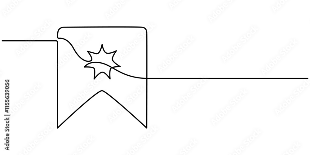 Poster a single-line drawing of a bookmark. continuous line bookmark icon. one line icon, bookmark icon in 