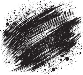 Grunge brush stroke background effect black vector illustration isolated on a white background