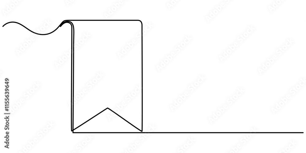 Aufkleber a single-line drawing of a bookmark. continuous line bookmark icon. one line icon, bookmark icon in 
