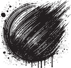 Grunge brush stroke background effect black vector illustration isolated on a white background