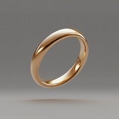 Elegant gold ring with minimalist design on gray background