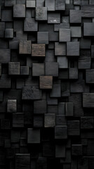Dark Wood Block Abstract 3D Background