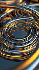 Abstract 3D Swirling Metal Background