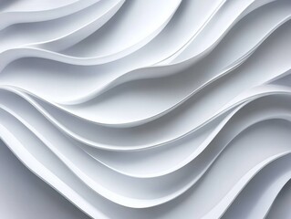 Obraz premium Minimalist white abstract wave patterns. Generate Ai