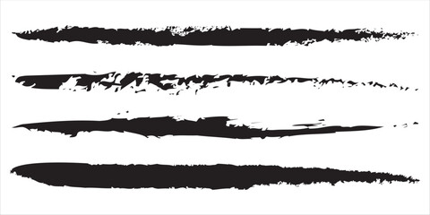 Black brush strokes set, grunge paint. Vector illustration. Distress texture banners collection . isolated on white and black backgroundeps10