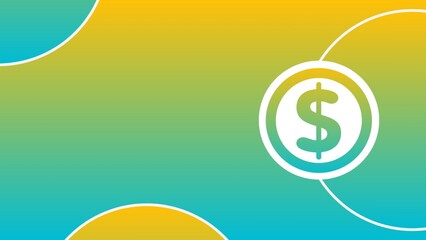 Financial concept web banner design illustration with signs and symbols on gradient background 