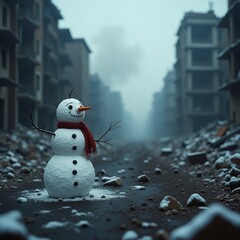 snowman in the snow