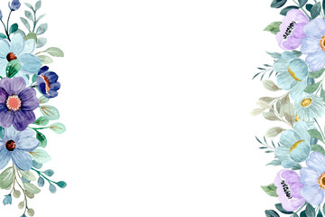 floral watercolor frame for wedding, birthday, card, background, invitation, wallpaper, sticker, decoration etc.