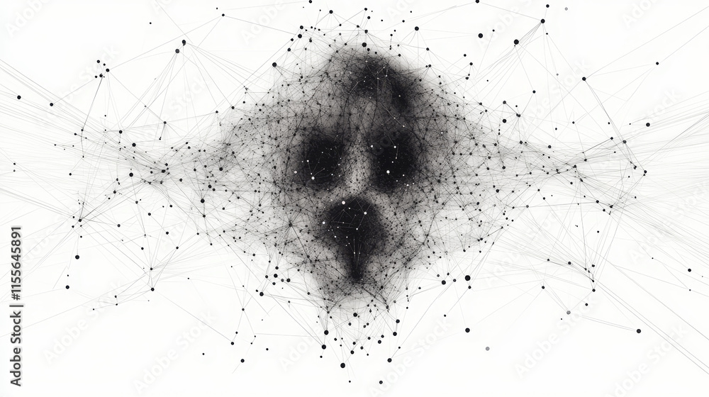 Aufkleber hologram it engineering. it engineering made of polygons, triangles, dots, and lines. low-poly it en
