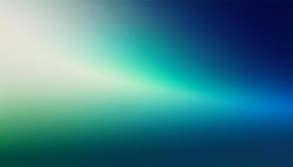Blurred color gradient baby blue white green light grainy color gradient background dark