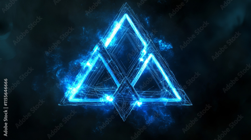 Aufkleber hologram program update. program update made of polygons, triangles, dots, and lines. low-poly progr