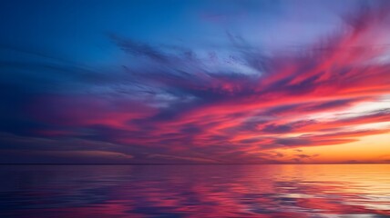 Vivid Ocean Sunset with Colorful Sky Reflections