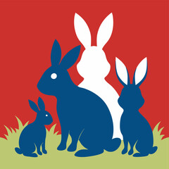 easter bunny and easter eggs