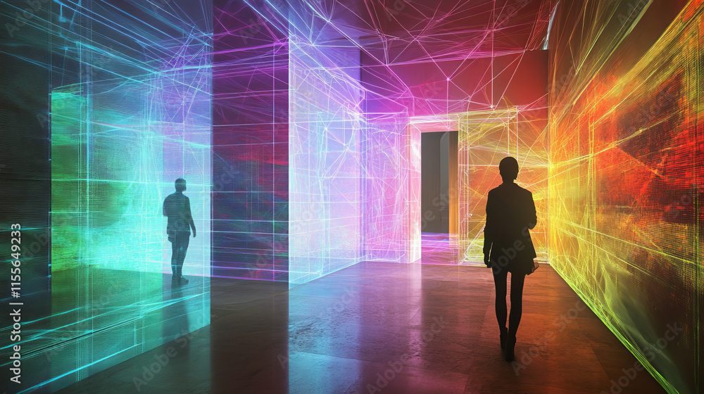 Poster hologram service. service made of polygons, triangles, dots, and lines. low-poly service structure o