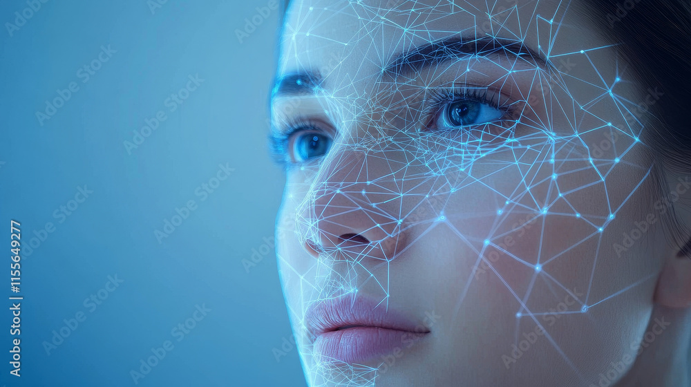 Poster hologram service. service made of polygons, triangles, dots, and lines. low-poly service structure o