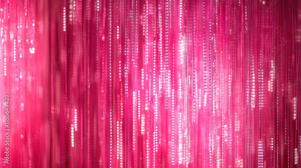 Aufkleber abstract pink shimmering curtain with light streaks and bokeh.