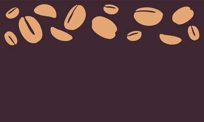 coffee grain background. coffee beans background for packaging or presentation. flat style coffee beans. coffee grain illustration. dark background.