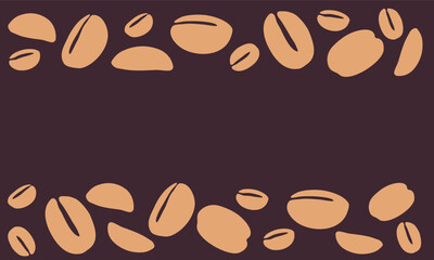 coffee grain background. coffee beans background for packaging or presentation. flat style coffee beans. coffee grain illustration. dark background.