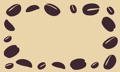 coffee grain background. coffee beans background for packaging or presentation. flat style coffee beans. coffee grain illustration.