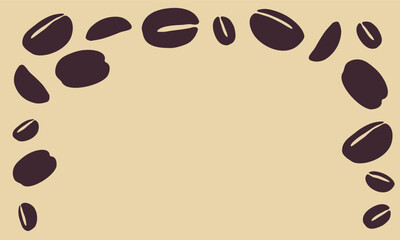 coffee grain background. coffee beans background for packaging or presentation. flat style coffee beans. coffee grain illustration.