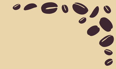 coffee grain background. coffee beans background for packaging or presentation. flat style coffee beans. coffee grain illustration.