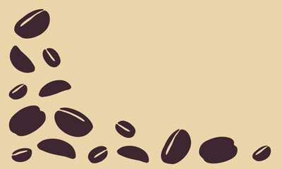 coffee grain background. coffee beans background for packaging or presentation. flat style coffee beans. coffee grain illustration.