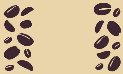 coffee grain background. coffee beans background for packaging or presentation. flat style coffee beans. coffee grain illustration.